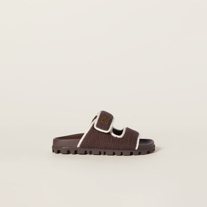 Miu Miu Crochet Knit Slides – Chocolate Edition
