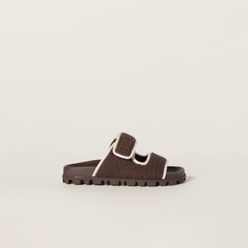 Miu Miu Crochet Knit Slides – Chocolate Edition
