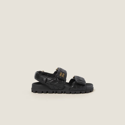 Miu Miu Quilted Nappa Leather Sport Sandals – Black Edition