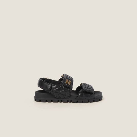 Miu Miu Quilted Nappa Leather Sport Sandals – Black Edition