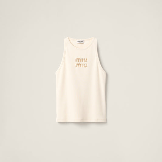 Ribbed Jersey Tank Top